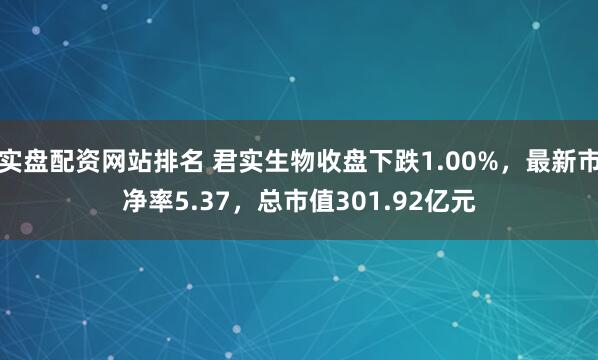 实盘配资网站排名 君实生物收盘下跌1.00%，最新市净率5.37，总市值301.92亿元
